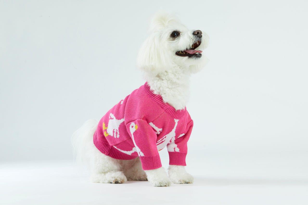 Pink Goose Dog Sweater