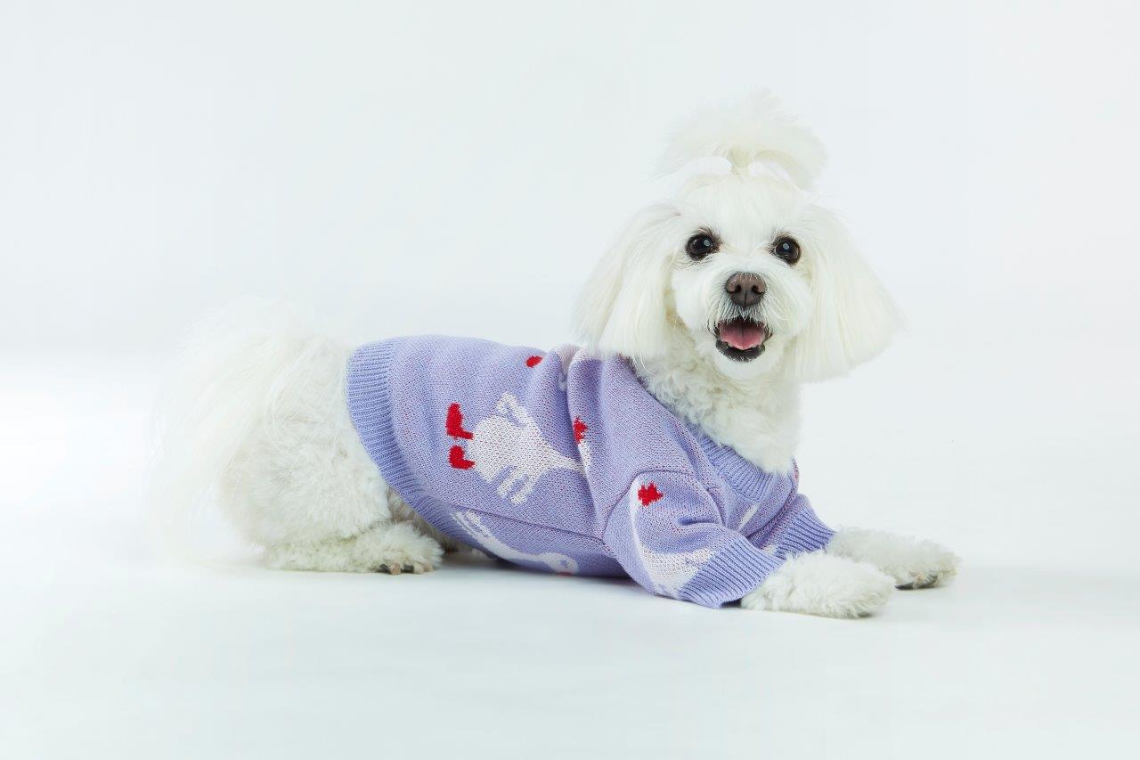 Lilac Goose Dog Sweater