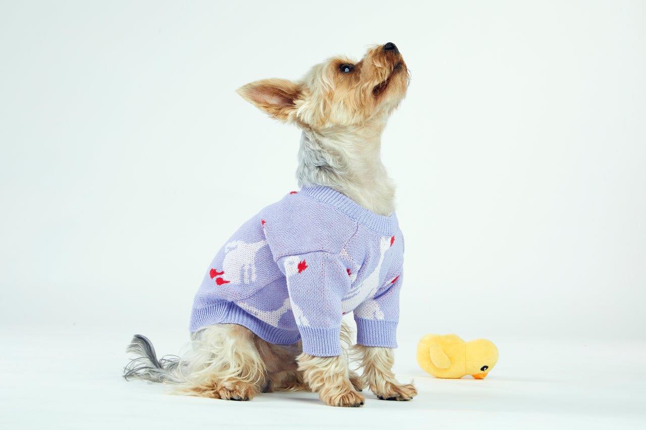 Lilac Goose Dog Sweater