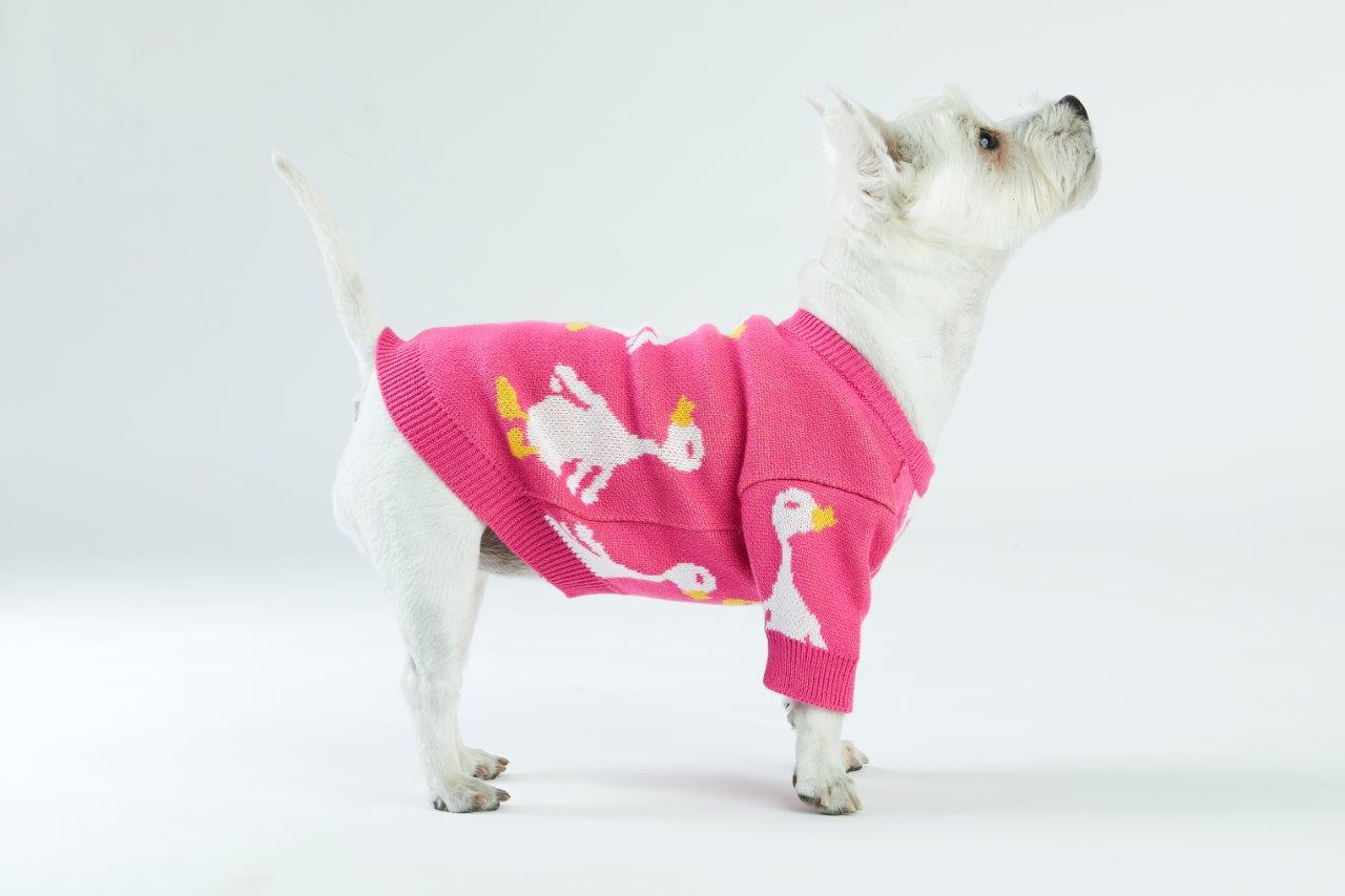 Pink Goose Dog Sweater