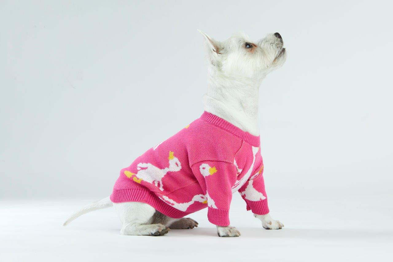 Pink Goose Dog Sweater