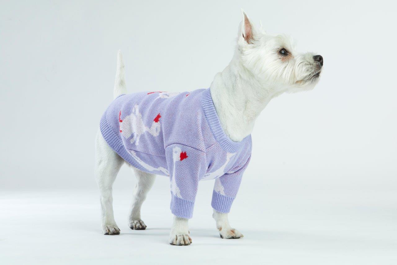 Lilac Goose Dog Sweater