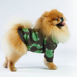 Woofchild sweter dla psa -brązowy w żabki