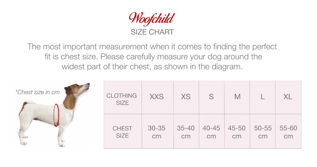 Woofchild - size chart